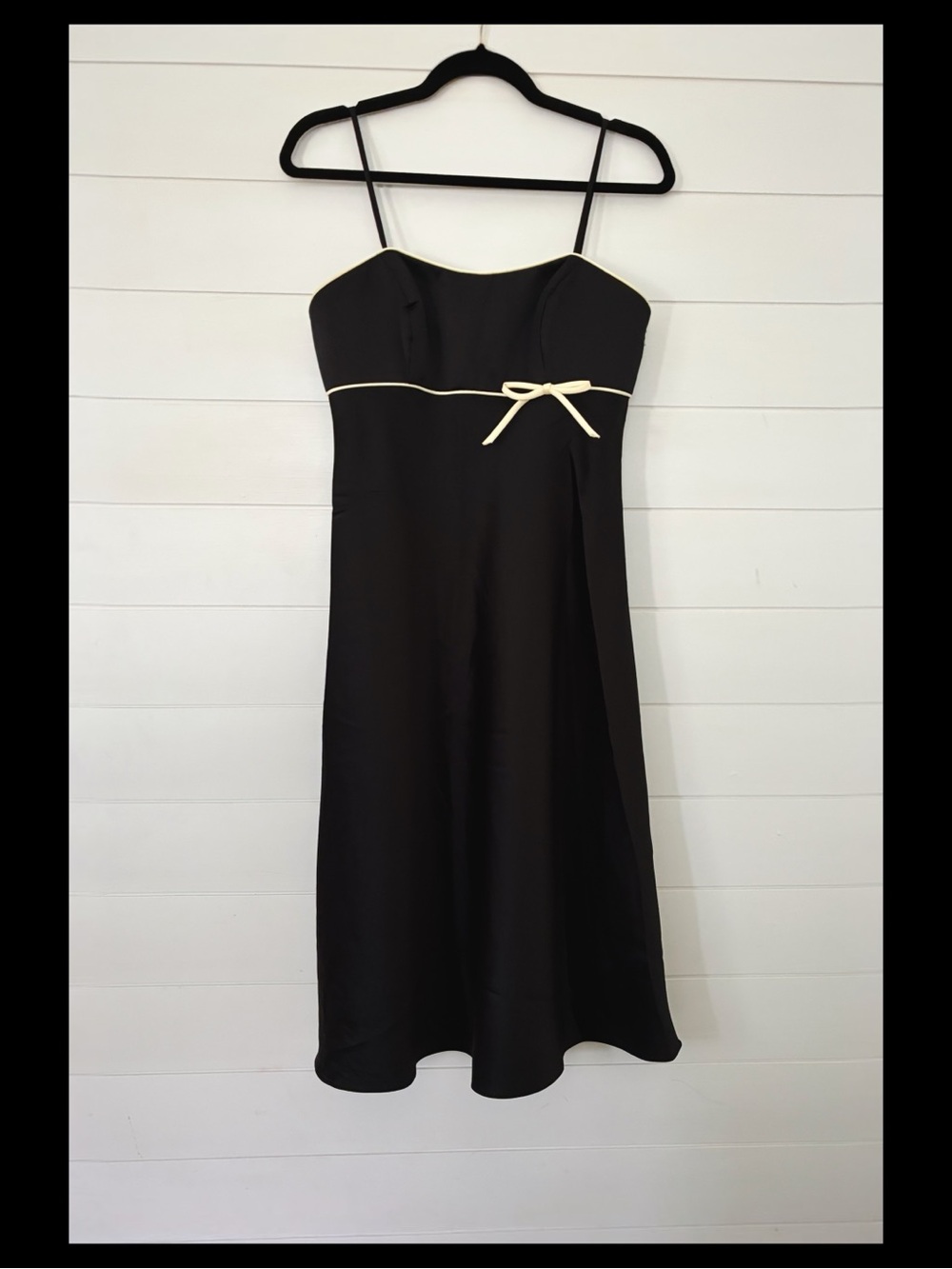 90’s / Y2K Alfred Angelo Black & Butter Bow Midi Dress